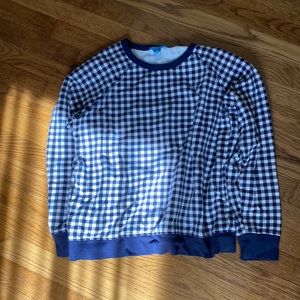 Draper James Navy Gingham Sweatshirt
